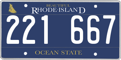 RI license plate 221667