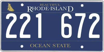 RI license plate 221672