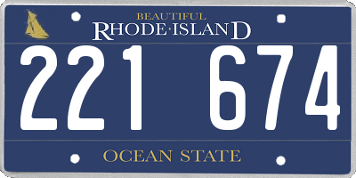 RI license plate 221674