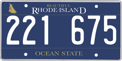RI license plate 221675