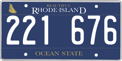 RI license plate 221676