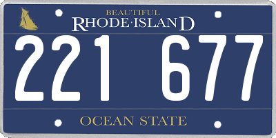 RI license plate 221677
