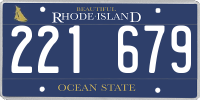 RI license plate 221679