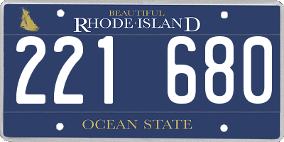 RI license plate 221680