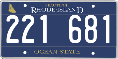 RI license plate 221681