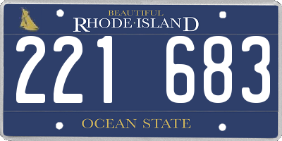 RI license plate 221683