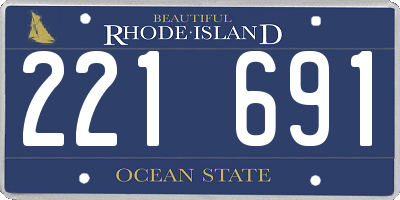 RI license plate 221691