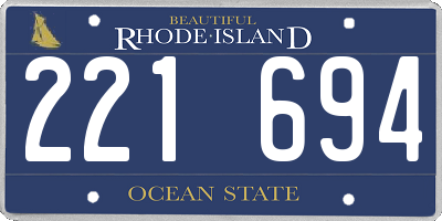 RI license plate 221694
