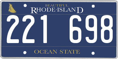 RI license plate 221698
