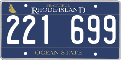 RI license plate 221699