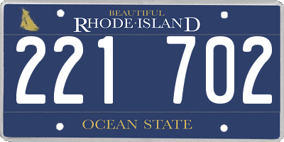 RI license plate 221702