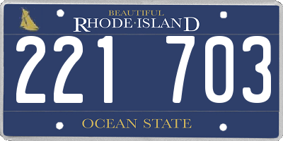 RI license plate 221703