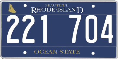 RI license plate 221704