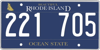 RI license plate 221705