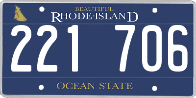 RI license plate 221706