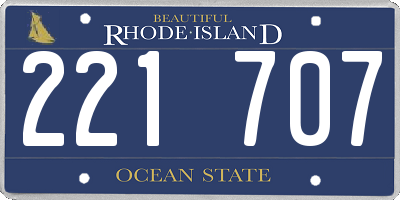 RI license plate 221707