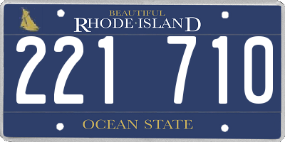 RI license plate 221710