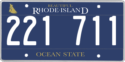RI license plate 221711