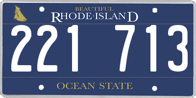 RI license plate 221713