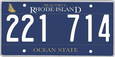 RI license plate 221714