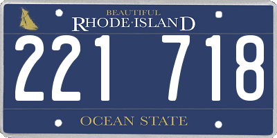 RI license plate 221718