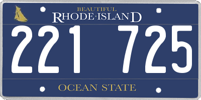 RI license plate 221725