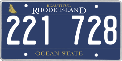 RI license plate 221728