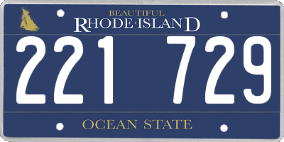 RI license plate 221729