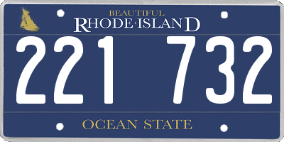 RI license plate 221732