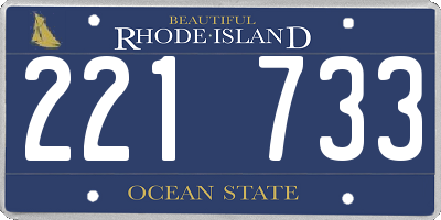RI license plate 221733