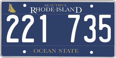 RI license plate 221735