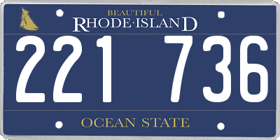 RI license plate 221736