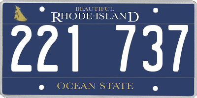 RI license plate 221737