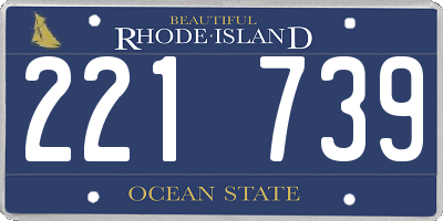 RI license plate 221739