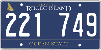 RI license plate 221749