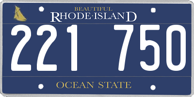 RI license plate 221750