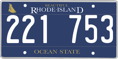 RI license plate 221753