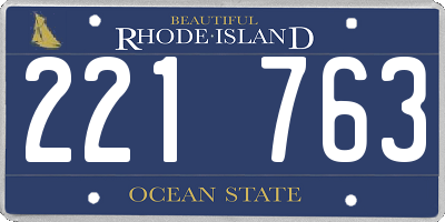 RI license plate 221763