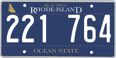 RI license plate 221764