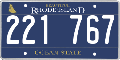 RI license plate 221767