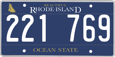 RI license plate 221769