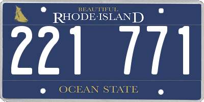 RI license plate 221771