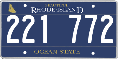 RI license plate 221772