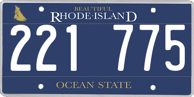 RI license plate 221775