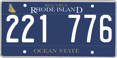 RI license plate 221776
