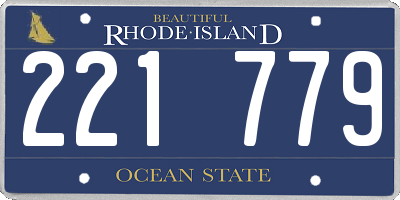 RI license plate 221779