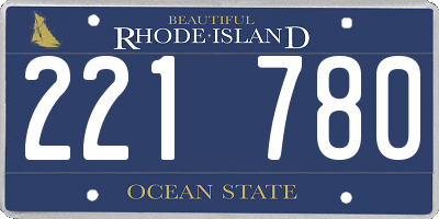 RI license plate 221780