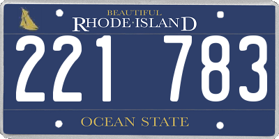 RI license plate 221783