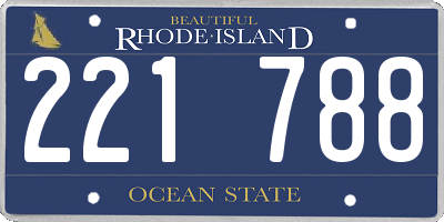 RI license plate 221788