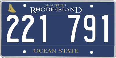 RI license plate 221791